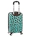 Rockland Safari Hardside Spinner Wheel Luggage, Blue Leopard, Carry-On 20-Inch
