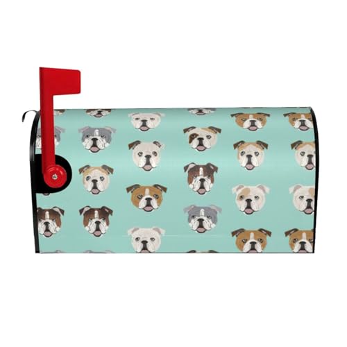 Funny English Bulldog Mailbox Cover,Magnetic Mailbox Cover,Letter Box Flap,Easy Install, No Tools,52.6x45.8cm