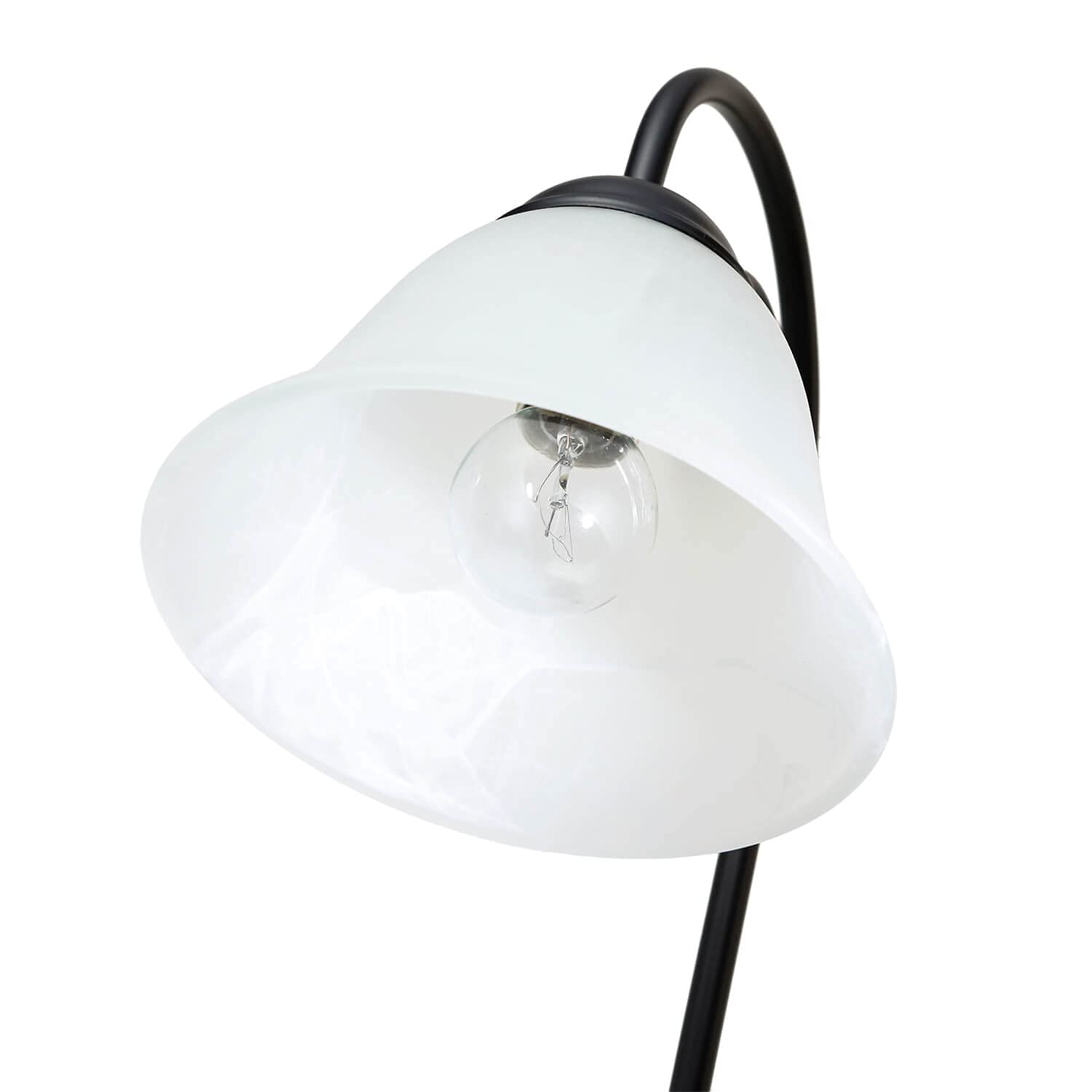 Lampada da tavolo Athen forma arcuata in nero opaco stile rustico retrò country E14 ideale per scrivania, comodino, camera da letto, soggiorno