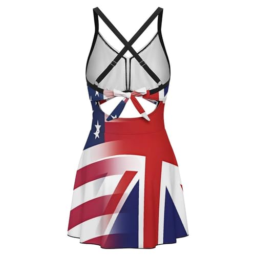 Traje de baño sexy para mujer con bandera de EE. UU. y Gran Bretaña con espalda cruzada 6