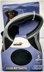 Guia Retrátil 5m Premium: Segurança e Liberdade para Cães até 15,5kg (CINZA COM PRETO)