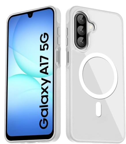 Image of DIZORO Compatible Samsung Galaxy A17 5g Case,Compatible with MagSafe, Non Yellow Military-Grade Drop Protection & Hard PC Back Cover Slim Transparent Anti-Scratch Shockproof Phone Case - Magsafe White