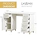 MaverickFurni Nail Tech Desk for Nail Tech, 43 Inch Wooden Manicure Table with Storage, Nail Table with 5 Drawers and Cabinet, Manicure Desk Nail Station (White)