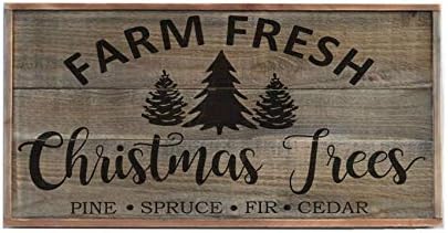 Ruskin352 Farm Fresh Christmas Tree Sign Large Farmhouse Sign Holiday Wood Sign Plaque Decor Christmas Sign Christmas Wood Sign Plaque Decor ation