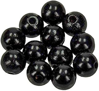Efco 1401089 12 mm 30-Piece Wooden Beads Hole, Black