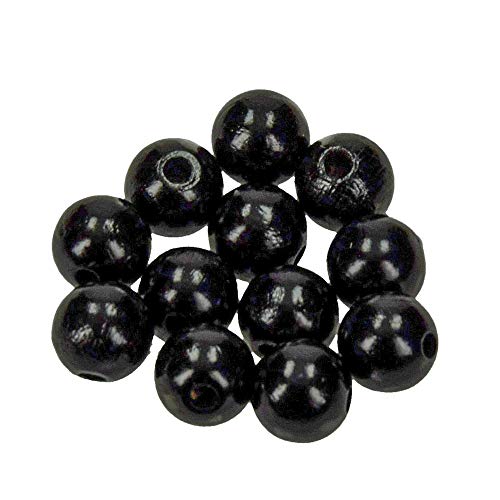 EFCO 1401089 12 mm 30-Stück Holzperlen, Schwarz