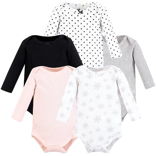 Image of Hudson Baby Unisex Baby Thermal Long Sleeve Bodysuits, Snowflake