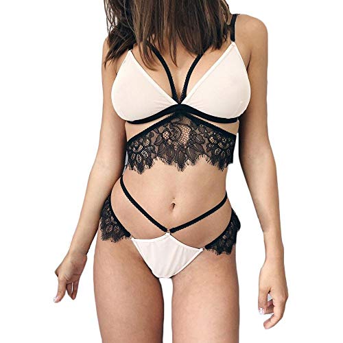 Nuisette en dentelle sexy col en V pour femmes vêtements de nuit élégants
