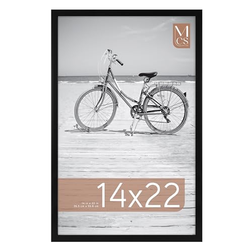Image of MCS Foundation 14x22 Poster Frame Traditional Black, Vertical & Horizontal Wall Hanging Large Picture Frame for Photos, Posters & Art Prints (1-Pack)