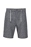 Indicode Galgo Herren Leinenshorts Kurze Leinenhose Bermuda mit Kordelzug, Größe:M, Farbe:Black (999)