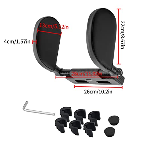 hifrom Kopfstütze Auto, Auto Kopfstützen Kissen mit weicher Auflage, Breite und Höhe einstellbar, Nackenstütze für Kinder und Erwachsene, Nackenstütze Auto zum Schlafen (Schwarz)