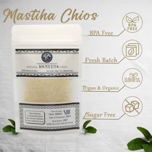 Organic Mastiha Chios 20G – 100% Natural Greek Mastic Gum, Gluten-Free & Sugar-Free Vegan Resin from Greek Farmers, Authentic Mastiha Tears for Daily Use - image 3