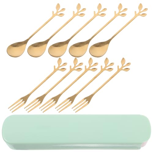 MUCKLILY 1 Set Stainless Steel Fruit Fork Set Utensils for Dessert Appetizers Wear Resistant Comfortable Handle for Home Parties and Restaurants