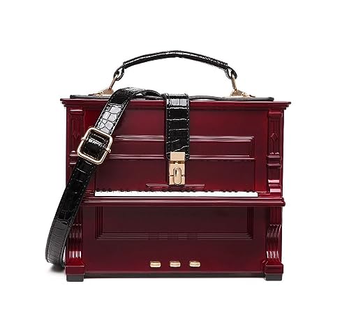Image of Piano Shaped Purse Handbag Women Box Shaped Party Evening Top Handles Bag Novelty Clutch Crossbody Bag | Piano Shaped