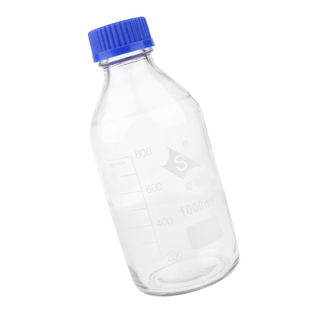 Alcxazs White Lab Glassware Made With Heavy Duty Glass Provides Reliable Features For Efficient Handling Of Chemicals In Laboratory Glass Bottle With Screw Cap