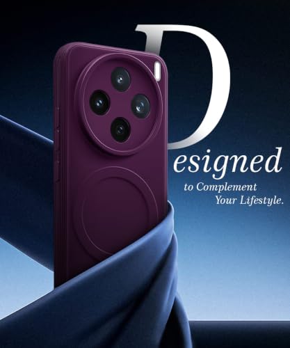 Image of WOW IMAGINE Back Case Cover for Vivo X200T 5G | Soft Matte Silicone Case| Slim Fit & Shockproof | Camera Protection Bumper Cover (Purple)