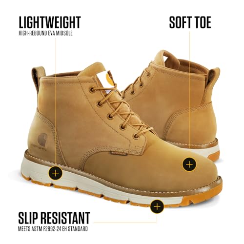 Image of Carhartt Men's Millbrook WP 5 inch Wedge Boot | Work Boots for Men, Slip & Electrical Hazard Resistant, Breathable Membrane, Lightweight EVA Midsole, 5 inch Shaft