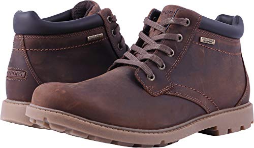 Rockport mens Rugged Bucks Waterproof chukka boots, Boston Tan, 10.5 US