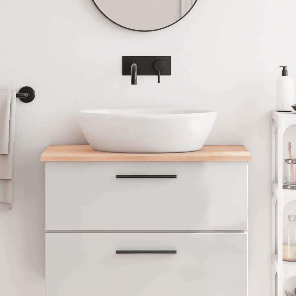 LAPOOH Encimera de baño Madera Maciza sin Tratar 80x50x2 cm, Encimera Cocina, Tablero para Mesa, Encimera Lavabo, Muebles De Baño - 3156023