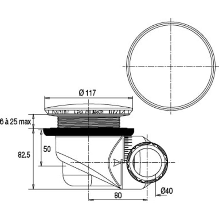 Good Print - Piletta per doccia con cappuccio, diametro 90 mm, 25-35 l/min