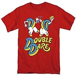 Popfunk Double Dare Vintage Logo Unisex Adult T-Shirt - Large, Red