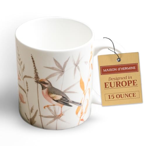 Maison d' Hermine Coffee Mug with Handles Tea Cups (15 Ounce, Pack of 1)
