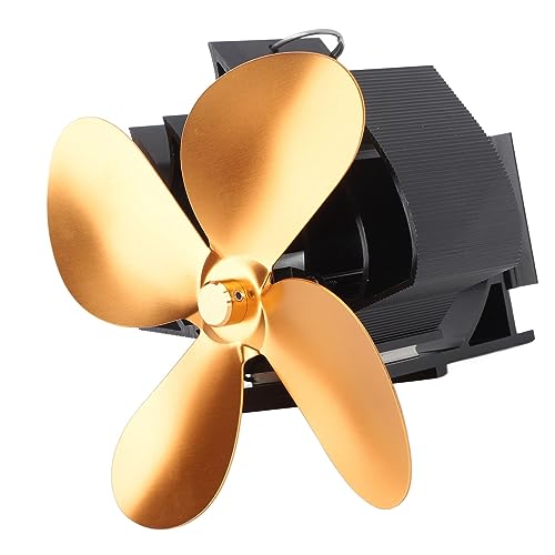 Ventilateur de cheminée pour camping et maison circulation chaleur or
