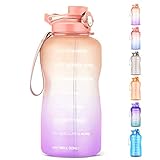 HydMotor Large 1 Gallon Water Bottle with Straw, BPA Free, Leak-proof, Gallon Water Jug with...