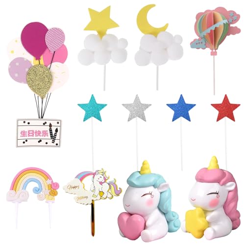 12 piezas de decoración para tartas de cumpleaños, decoración de tartas creativas y románticas,...