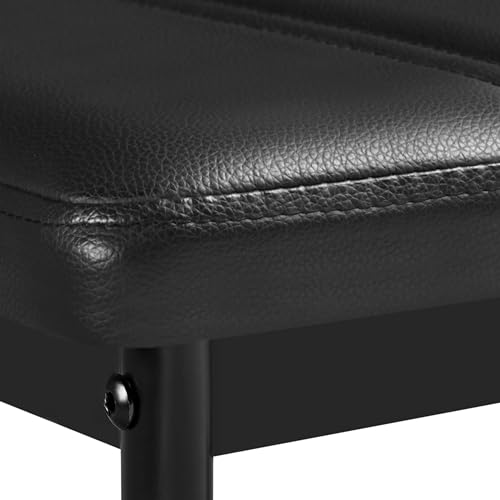 Yaheetech Set of 4 Dining Chairs Modern Dining Room Faux Leather Kitchen Chairs with Petal Styled Back and Sturdy Metal Legs for Dining Room, Kitchen, Black - Image 8