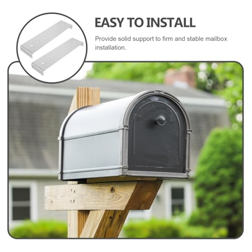 Image of balacoo 2pcs Replacement Metal Mailbox Mounting Bracket Mailbox Mounting Brackets for Floor