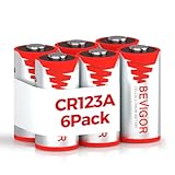BEVIGOR CR123A 3V Lithium Batteries 6 Pack,1500mAh 3 Volt 123 Battery Camcorder Batteries for Flashlight and Security Device【Non-Rechargeable】