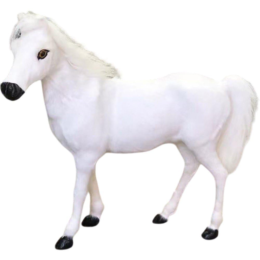 Développement cognitif de l'enfant stimulé par la peluche cheval réaliste éducative