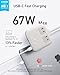 Anker Nano Charging Station(67W Max), 6-in-1 USB-C Power Strip for iPhone 16/15&MacBook, with Flat Plug and 5ft Thin Undetachable Extension Cord, 2 AC Outlet, 4 USB Ports, 2 USB-C,for Home & Office