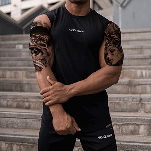 Roarhowl Temporary Tattoo Women Men Temporary Tattoos Black Gray Large Tattoo Jesus Angel 3D Realism Easter Tattoo Tattoo Sleeves10 Sheets #TOP4