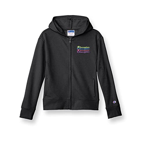 Champion Girls Hoodie, Full Zip Kids' Hoodie for Girls, Lightweight Sweatshirt, French Terry
