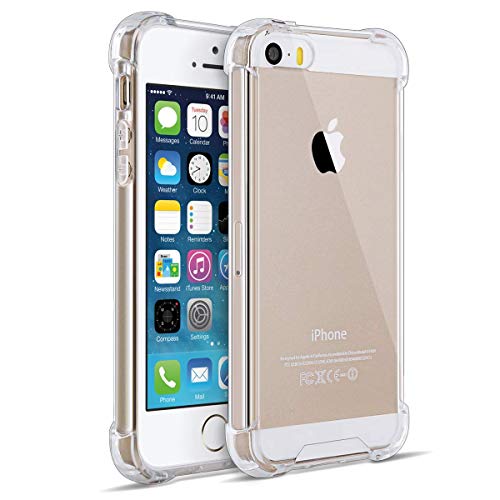 Image of WOW IMAGINE Crystal Clear Transparent Back Case Cover for Apple iPhone 5 / 5s / 5 SE | Full Device & Camera Protection Shockproof TPU | Flexible Silicone Back Cover Case - Transparent