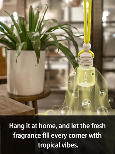 Image of IKEDA Car Air Freshener, Car Fresheners for Men & Women, 45+Day Long Lasting Fragrance Hanging Air Fresheners Scents, with Clip, Perfect for Auto and Home,Christmas,10ml, Vanilla