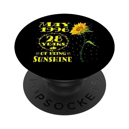 28 cumpleaños 28 años de ser girasol sol mayo 1996 PopSockets PopGrip Intercambiable
