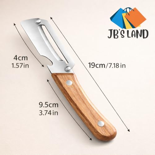 Image of 2 in 1 Vegetable Peeler Stainless Steel with Wooden Handle & Bottle Opener | Sharp Potato Peeler for Fruits & Vegetables | Multipurpose Kitchen Peeler Tool Heavy Duty