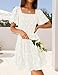 ZESICA Women's Summer Boho Floral Mini Dress 2026 Casual Short Sleeve Square Neck Swing Beach Vacation Sundress White Small