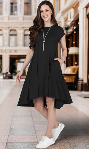 Image of KOH KOH Womens 2026 Short Cap Sleeve Casual Summer Comfy Flowy Mini Dress