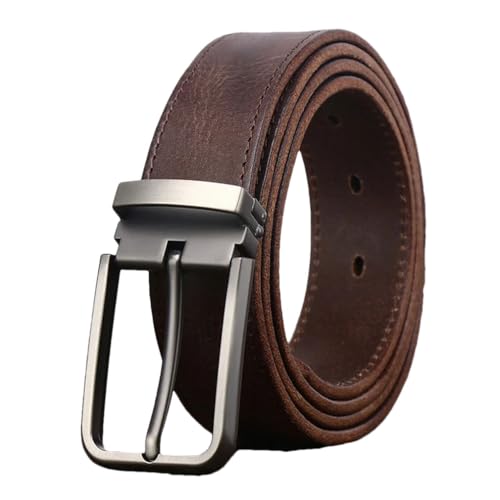 3.3Cm Wide Cowhide Leather For Men Belt Vintage Pin Buckle Jeans Men's Belts