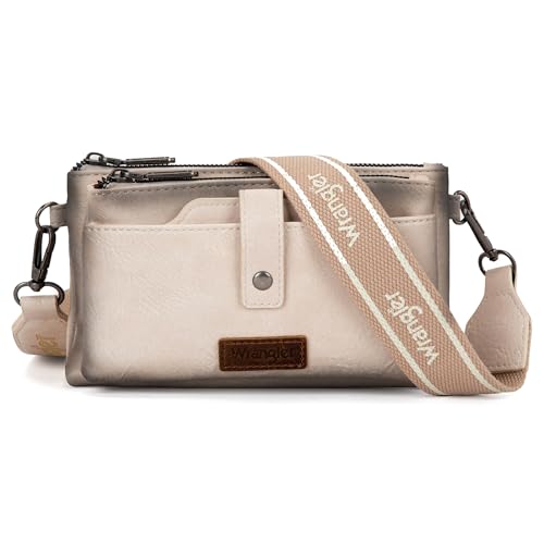 Wrangler Crossbody Purses for Women Multi-function Shoulder Bag Card Holder Small Purse Women's wallets with Double Zipper WG120-209TN