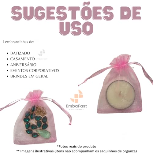Kit 100 Saquinho Organza 10x15 Branco Saco Lembrancinha Festa Cores Embalagem Embrulho Bijuteria Joi