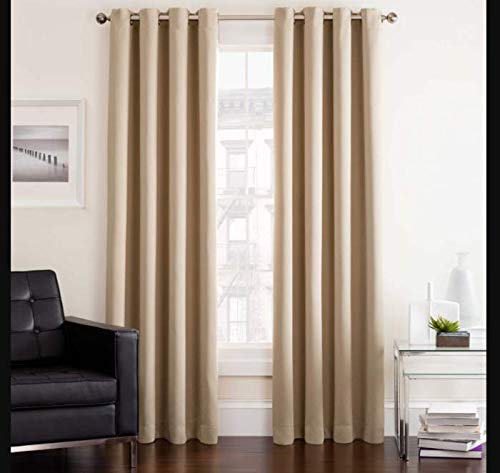 Twilight 72-Inch Room Darkening Grommet Window Curtain Panel in Linen