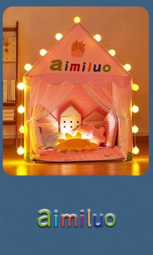 Image of Jumbo Size Light Weight Kids Play Tent House for 3-13 Year Old Kids Girls and Boys (Pink AIMILIUO)