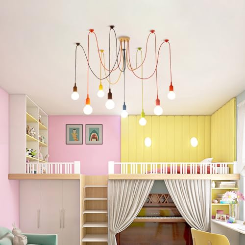 Lampe de plafond araignée 8 bras réglables suspension moderne