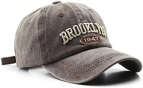 Brooklyn Cap Washed Vintage Baseball Cap Sun Hat for Men and Women