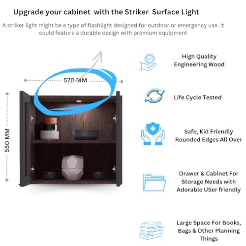 Image of SPECIALITY PANELS Multipurpose Cabinet with Modern Elegance Tinted Glass Wall Cabinet, Space Organizer for Office /Kitchen in (Flowery Wange, 4 Glass Shutter)